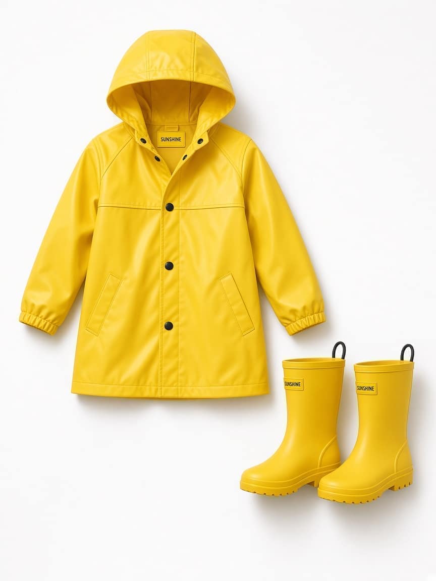 Sunshine Yellow Rain Boots Coat Set