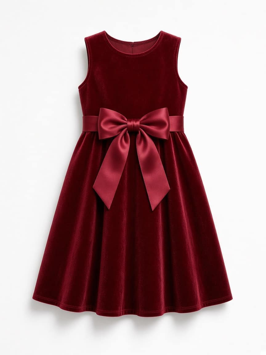 Velvet Holiday Bow Dress