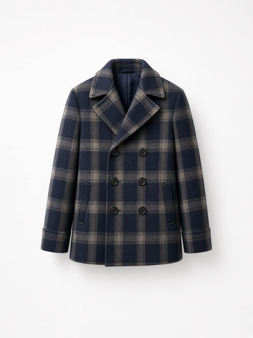 Plaid Winter Peacoat
