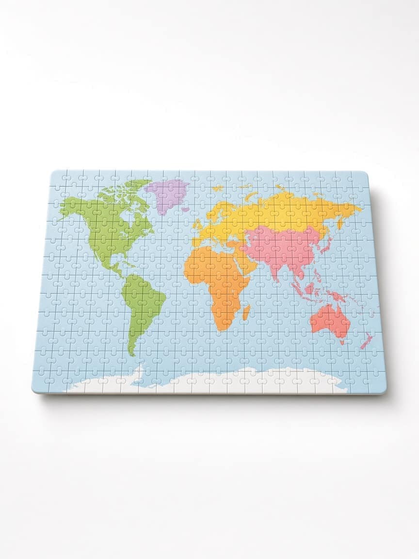 Puzzle World Map, 100 Pieces