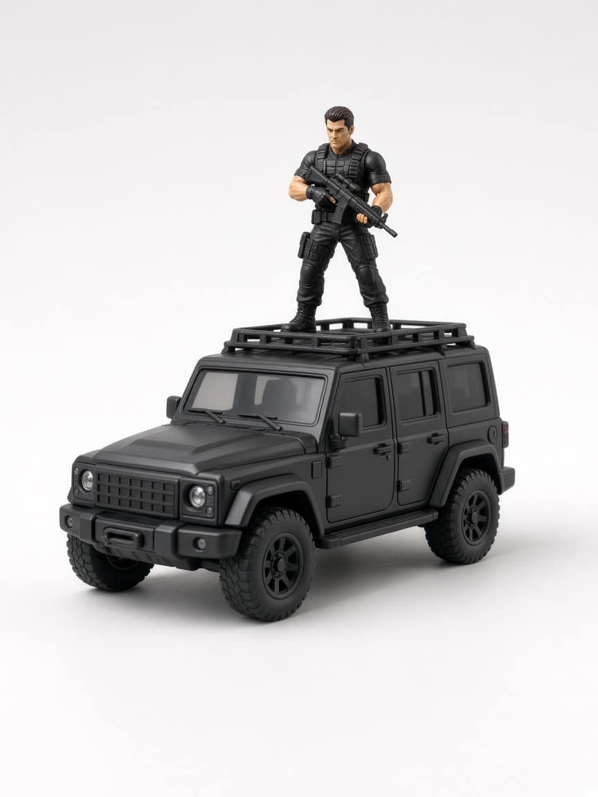 Action Hero Figure with Vehicle