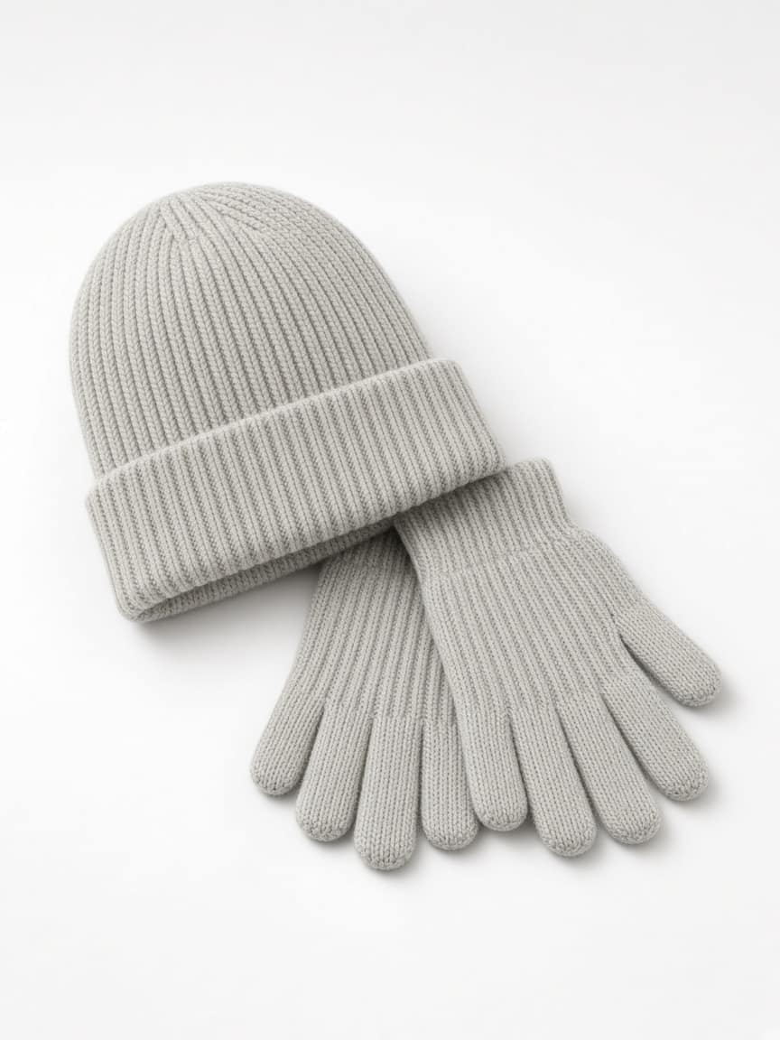 Winter Knit Beanie and Glove Set