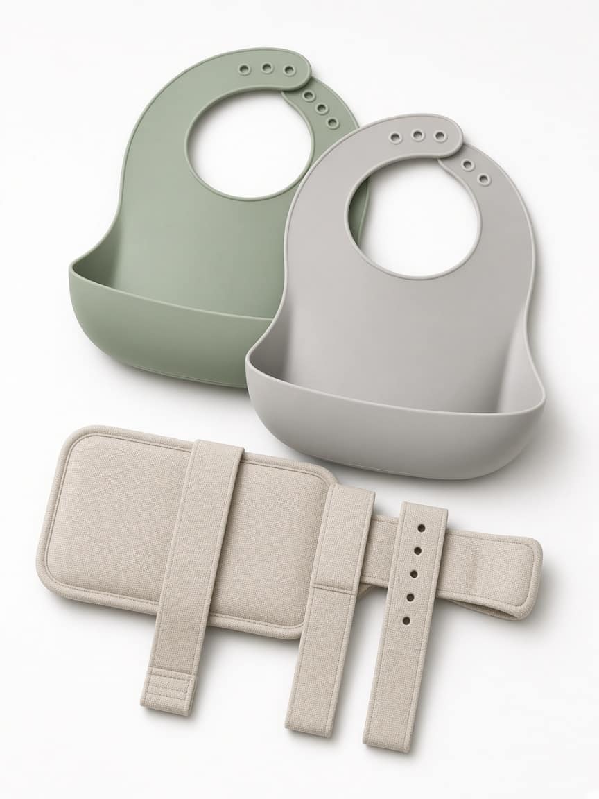 Adjustable High Chair Bib Set